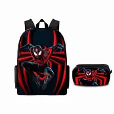 Mochila Escolar Com Estojo Homem Aranha Infantil Menino Sonic Venom Anime Pré Viagem