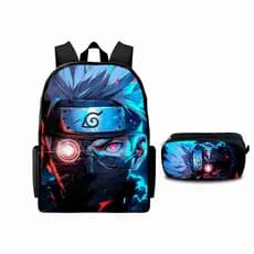 Kit Mochila Estojo Naruto Bolsa Anime Juvenil Uzumaki Volta as Aulas Escola Viagem Akatsuki Infantil