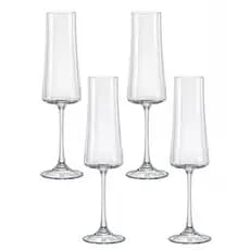 4 Taças de Cristal Champanhe Bohemia 210ml