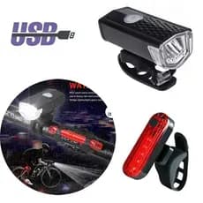 Lanterna Frontal para Bicicleta Recarregável por USB com Conjunto de Lanterna Traseira, Fácil de Instalar, 3 Modos, Aces