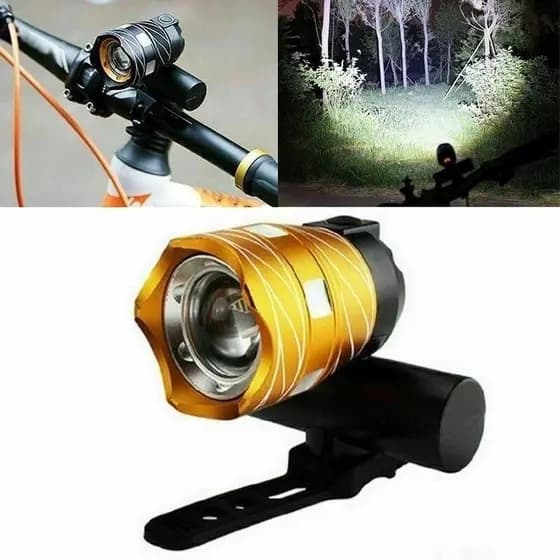 Lanterna de Bicicleta à Prova d'Água Free Zoom, Luzes Dianteiras e Traseiras para Ciclismo, Farol LED T6 com Luz de Cicl