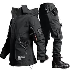 Roupas de assalto masculinas 2024 novo conjunto de roupas militares verdes ao ar livre, casaco de inverno macio, táticas