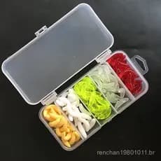 Atacado de 100 peças de iscas macias para pesca, imitação de larvas, isca luminosa biônica para peixes, isca artificial