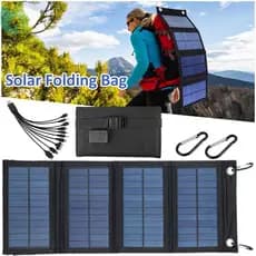 Carregador De Energia Solar USB À Prova D'água IP65 De 100W Com 2 Ganchos E 1 Adaptador SHOPQJC0494