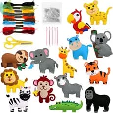 14pcs Kit De Costura De Feltro Para Habilidades Motoras Finas Animais De Bricolagem Crianças De 3-12 Anos SHOPQJC0945