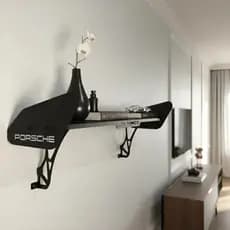 Prateleira Em Aço Industrial Estante Suporte De Parede Aerofolio Rack Organizadora Preto Quarto