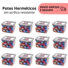 POTE HERMÉTICO 480ML EM ACRÍLICO RESISTENTE EMPILHÁVEL COM BORRACHA DE VEDAÇÃO PRETA