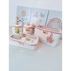 kit higiene bebê personalizado croche  fio de malha- Quarto de bebê.Quarto Jardim encantado, safari