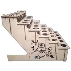 Suporte Porta Cones Trufado Escadinha Organizador de Balcão 30 un Madeira Mdf Crú