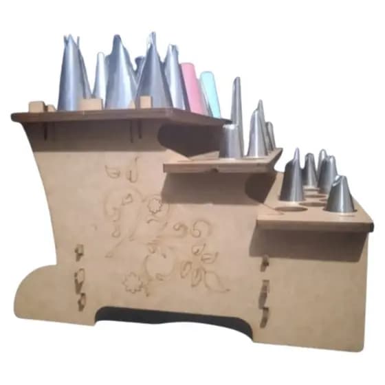 Porta Bico de Confeitar Bolo em MDF - Bico de Confeiteiro