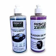 KIT LIMPEZA AUTOMOTIVA - SHAMPOO AUTOMOTIVO E PRETINHO PARA PNEUS RISCO ZERO