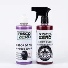 KIT LIMPEZA E LAVAÇÃO AUTOMOTIVA LAVA PNEU + PRETINHO DE PNEU RISCO ZERO