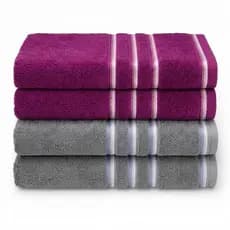 Kit/jogo 4 Toalhas De Banho Mônaco Grossa Macia Alta Absorção Superluxo 100% Algodão 391g/m²