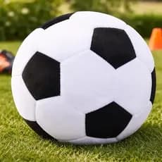 Bola De Futebol De Pelúcia Branca Com Preto 20cm