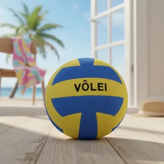 Bola De Vôlei De Pelúcia 20cm Amarela e Azul