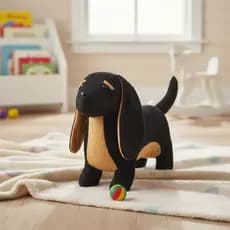 Cachorrinho Pelúcia Dashound Basset Salsicha Preto Doguinho Preto