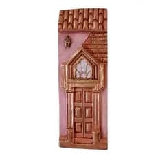 Quadro de Parede  Decorativo Casinha Rosa C/Ouro