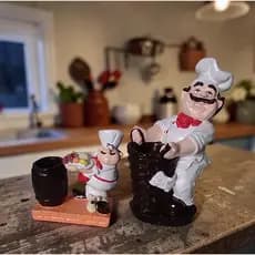Kit Cozinheiros Porta Talheres Cozinheiro Porta Palitos Paliteiro Colher de Pau Decorativo
