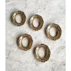 Kit Quadrinhos de Parede Molduras Oval Dourado Rústico