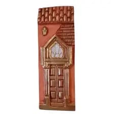 Quadro de Parede Decorativo Casinha Laranja c/Ouro