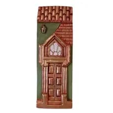 Quadro De Parede Decorativo Casinha Verde C/Ouro