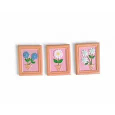 Kit Quadrinhos de Parede 3 Quadros Decorativos laranja