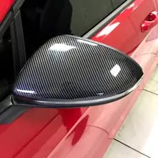2 Peças Para VW Golf MK7 7.5 GTI 7 7R Capas De Espelho Retrovisor Capa Com Visual De Carbono Preto Brilhante Cromada Mate 5 Vendida