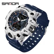 Relogio Masculino De Luxo Marca 50M Relógio Militar Esportivo À Prova D'água Digital De Quartzo Para SANDA 6126
