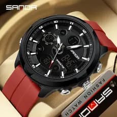 Relógio De Pulso Digital SANDA Top Brand G Style Men 50M À Prova D'água Para Homens De Dupla Exposição 9053-1