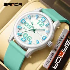 SANDA 3252 popular Estudante Relógio De Quartzo Elegante E Simples Fita De silicone À Prova D'água Feminino