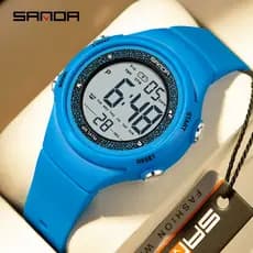 Sanda 6372 Novo Relógio Eletrônico Elegante À Prova Dwaterproof Água Luzes Coloridas Estudante popular Esportes manandwo