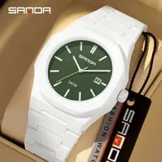 SANDA 9091 Novo Relógio Minimalista Moda Alta Beleza À Prova D'água Masculino Nicho Digital Disco Bicolor De Quartzo-8