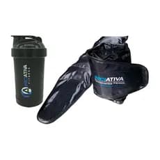 KIT 1 PAR CANELEIRA DE PESO 1KG + 1 COQUETELEIRA PRETA 500 ML | Tornozeleira Fitness De Peso Para Pé E Treino De Gluteo Treino Em Casa Academia Treino Musculação Funcional Ginastica