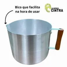 Canecão Grande Leiteira Hotel N20cm 4,5 Litros Cabo Madeira