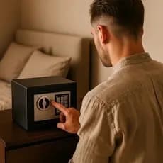 Cofre Eletrônico Digital em Aço com Teclado Senha 2 Chaves Resistente Anti-Furto Casa Reforçado