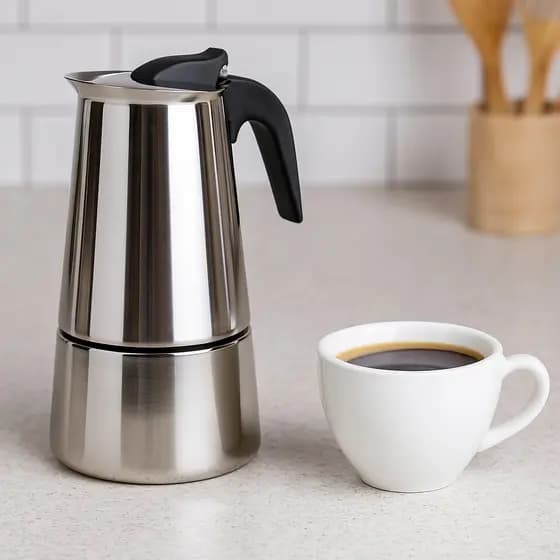 Cafeteira Italiana Inox 6 Xícaras Moka Prática Resistente Café Manhã Alumínio Cozinha Bebidas