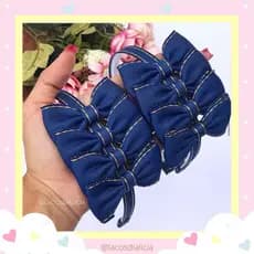 Tiara Arco Lacinhos Infantil Estilo Jeans