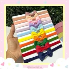 Kit 10 Faixinhas para Bebê Menina Laço Infantil Colorido Faixa de Cabelo Bebê Confortável