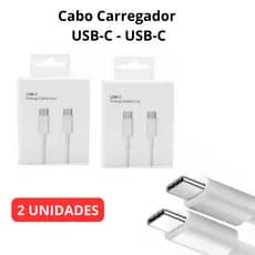 Kit 2 Cabos iPhone Tipo C USB-C para todos iPhone 15 15 Pro Max 15 Plus 1m