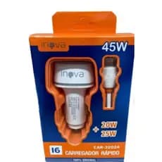 Carregador Veicular Tc 45w Com 1 Entrada Tc E Usb C Rapido