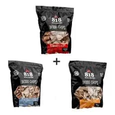 Kit Lasca Lenha Wood Chips Macieira Laranjeira Mix Parrilero