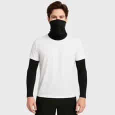 Kit Ciclismo Protetor Térmico De Braço Manguito + Bandana Proteção Uv+ Rosto Pescoço Inverno Unissex