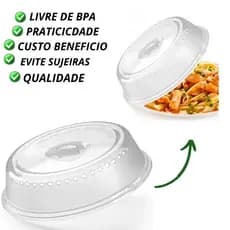 Tampa Para Microondas Protetora Alimentos Tamanho Padrão Super Resistente Material Atóxico