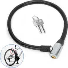 Tranca Para Bicicleta Bike Moto Cadeado Anti Furto Segurança Cabo Aço Trançado Emborrachado 2 Chaves