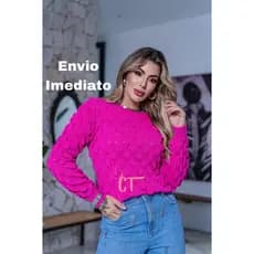 Blusa Tricot Bola Mel Blusinha Moda Feminina Tendencia Outono Inverno