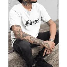 Camiseta masculina blessed premium reforço no ombro 100%algodao envio imediato