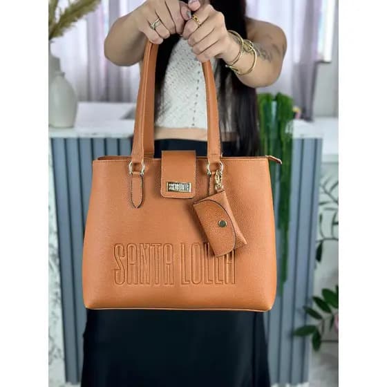 Bolsa sacola grande feminina de ombro universitária reforçada com fecho de ziper lançamento