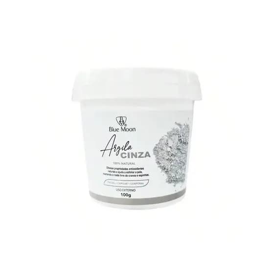 Argila 100% Natural Blue Moon 100g Cor:Cinza