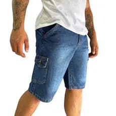 Bermuda Masculina Cargo Brim Preto Bege Varias Cores