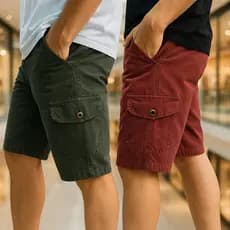 kit 2 Bermuda Cargo Masculina Short  Masculino Com 6 Bolsos